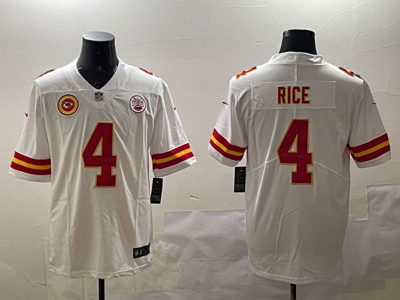 Men Kansas City Chiefs #4 Rice White Second generations 2025 Nike Limited NFL Jersey style 6->kansas city chiefs->NFL Jersey